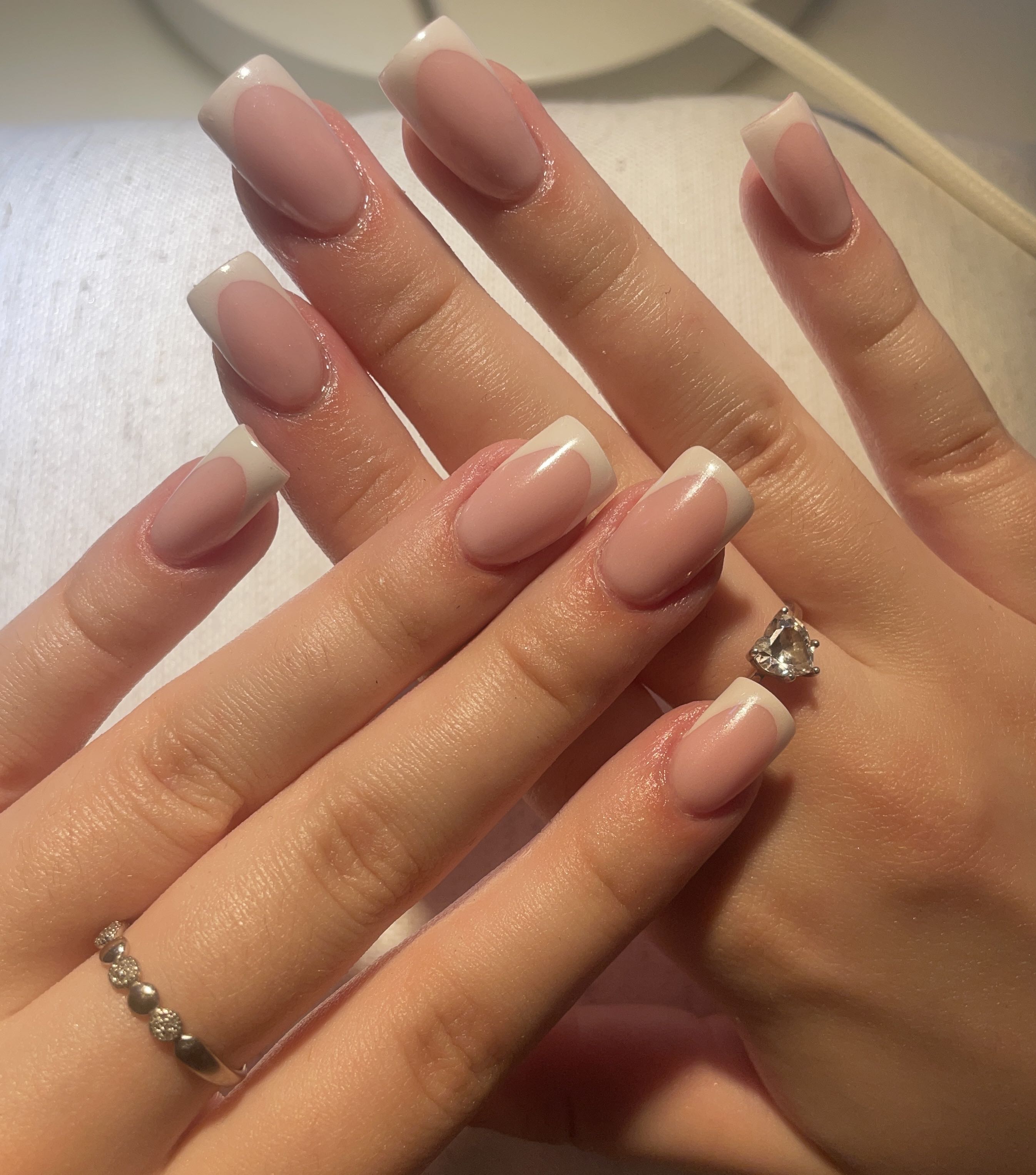 Elegant French Manicure with Gold Accents - Professional nail art in Växjö