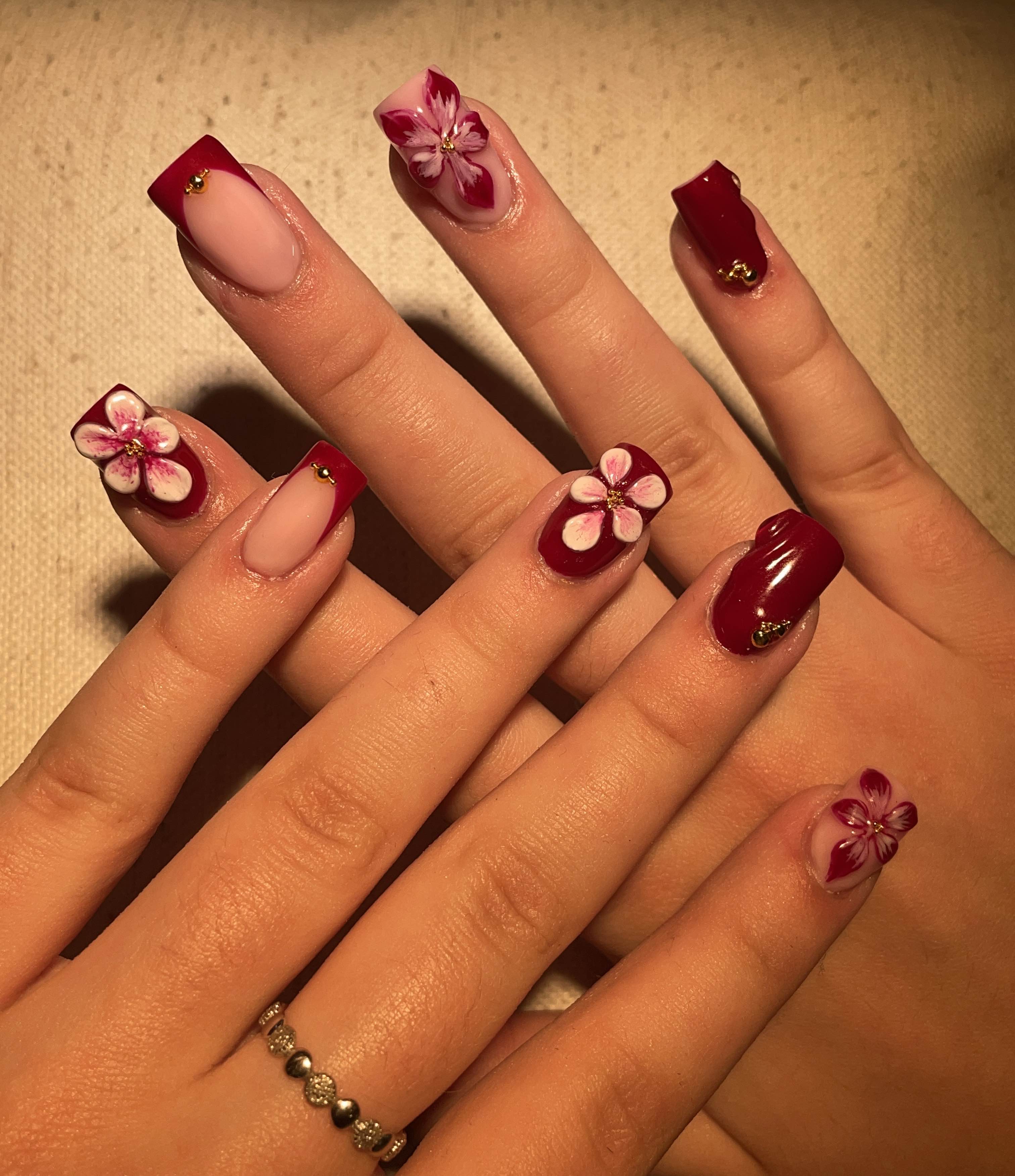 Professional nail art showcase featuring intricate designs